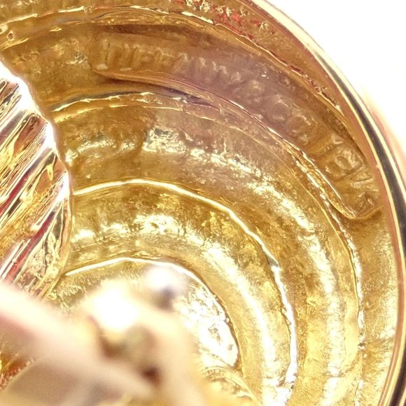 Authentic! Tiffany & Co 18k Yellow Gold Crescent Moon Vintage Earrings - Picture 4 of 9